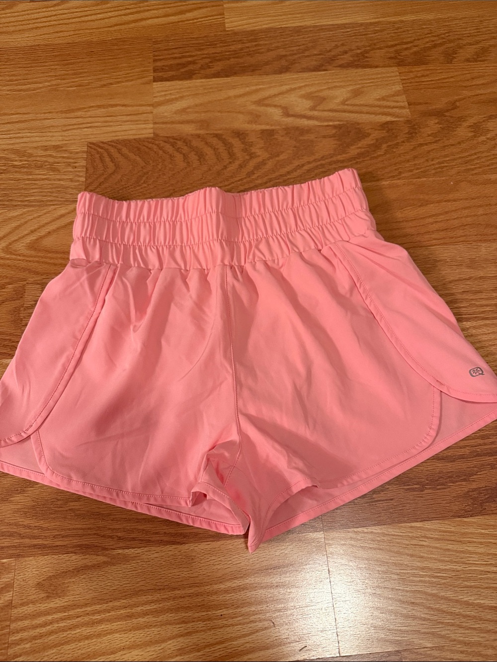 High-Waist Pink Athletic Shorts with Wide Elastic Waistband